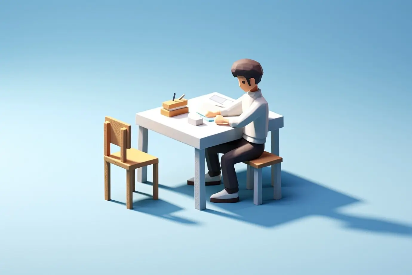 Ansicht eines jungen 3D-Schülers